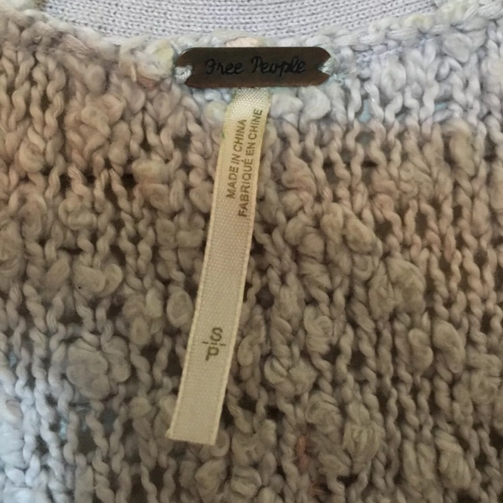 Free People Size Small Knit Sweater Gray Pink - Picture 3 of 5